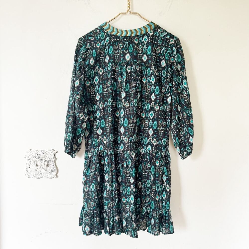 NWOT Miraclesuit Beach Dress Cover Up Bijoux Black and Teal Aztec S - Picture 11 of 13
